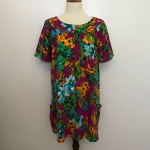 1960s floral print tent dress